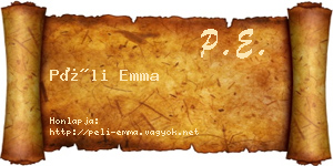 Péli Emma névjegykártya
