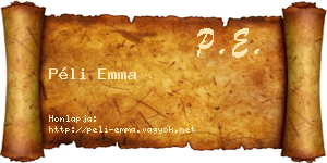 Péli Emma névjegykártya